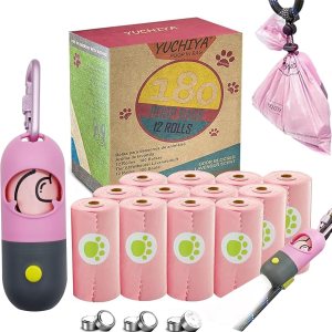 Soporte para bolsas de excremento de perro con linterna LED, dispensador de bolsas de basura para mascotas para correa, contenedor de bolsas para Soporte para bolsas de excremento de perro con linterna LED, dispensador de bolsas de basura para mascotas para correa, contenedor de bolsas para