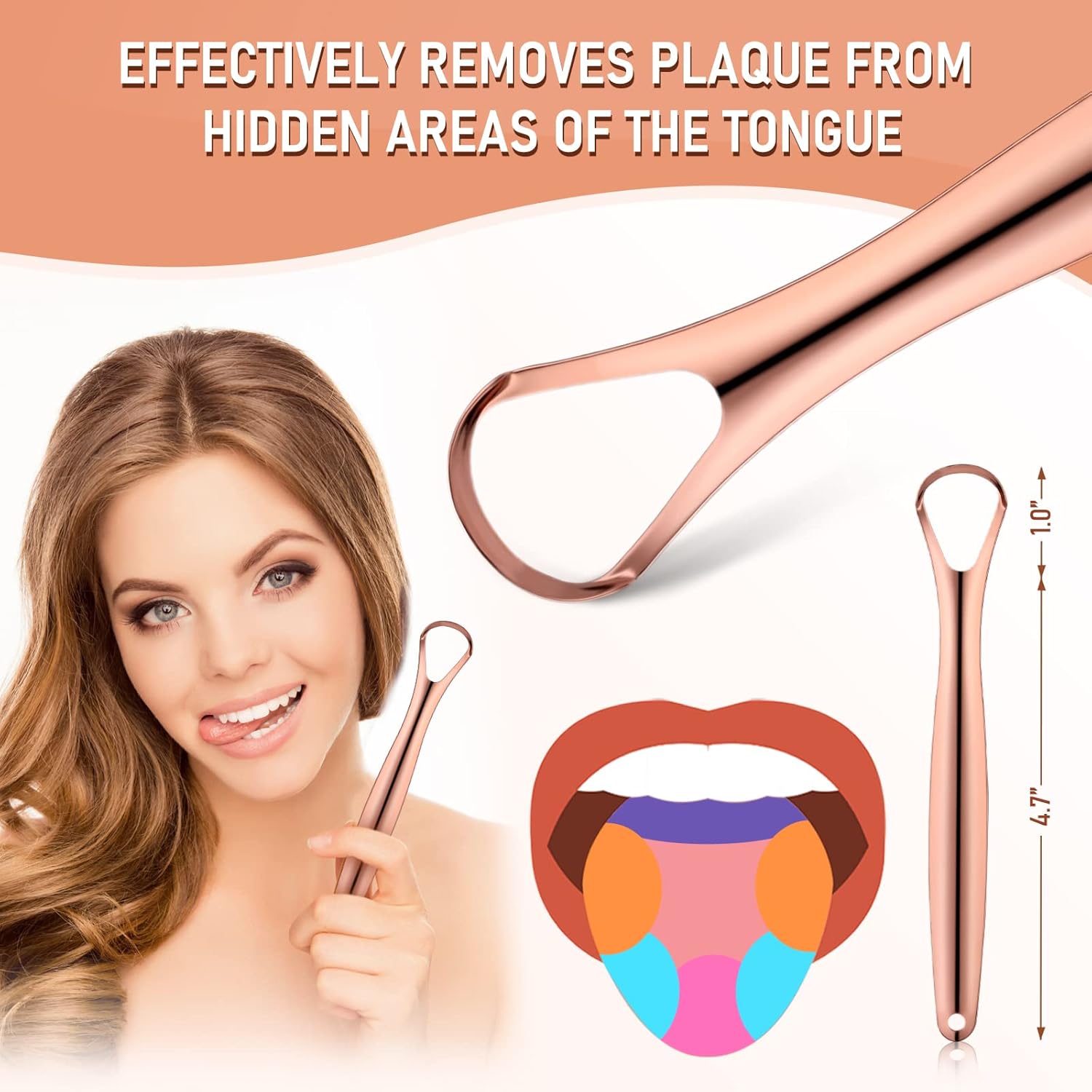 Paquete de 4 raspadores de lengua, paquete de sellos higiénicos, profesional para eliminar el mal aliento, raspadores de lengua de acero inoxidable,