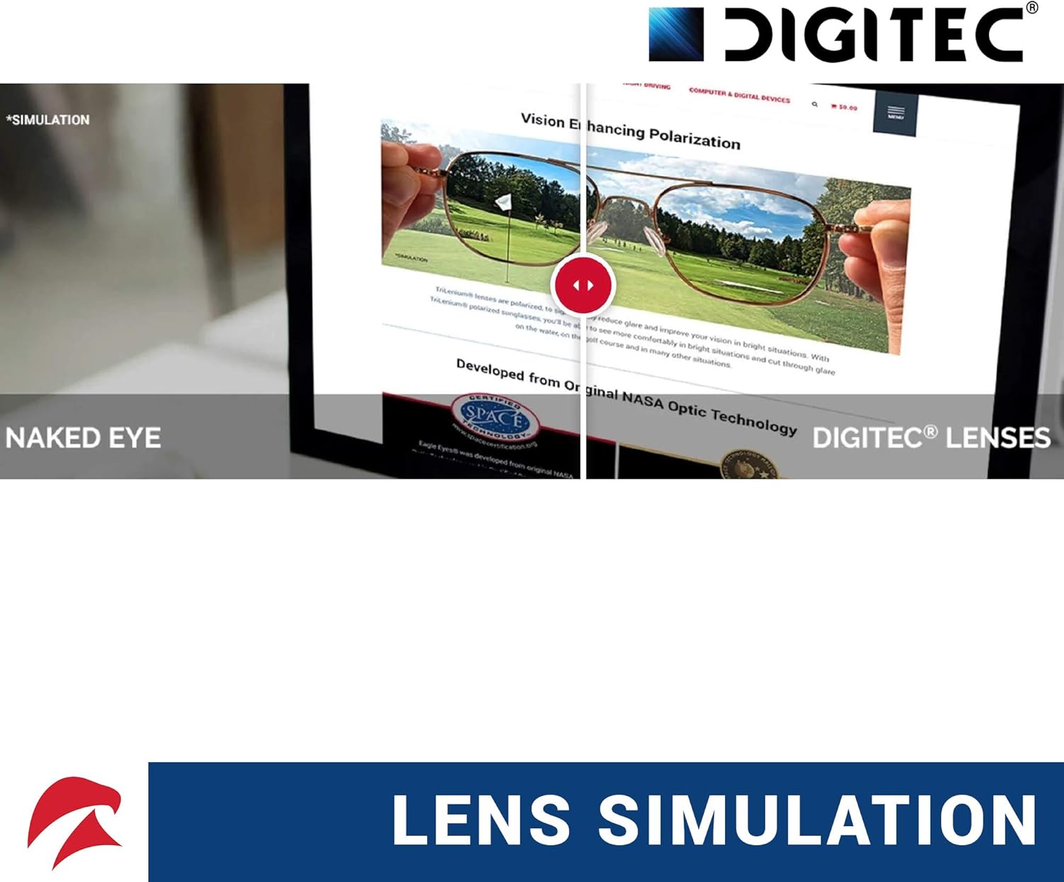 Eagle Eyes FitOn DigiTec – Gafas de computadora con bloqueo de luz azul, se pueden usar sobre anteojos recetados, anteojos de lectura, gafas RX,
