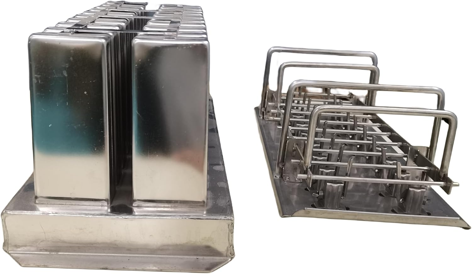 Wixkix – Moldes de acero inoxidable para paletas comerciales, congelación rápida, barra de helado, moldes para hacer paletas de hielo (20 moldes,