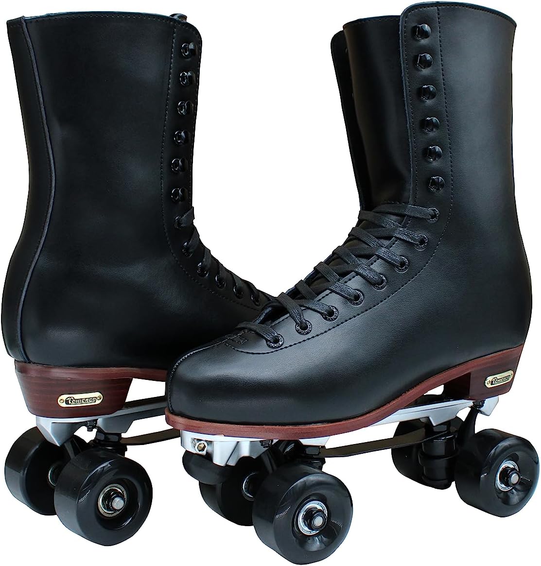 Chicago Skates Premium Lifestyle – Patines de piel y gamuza para hombre, color negro