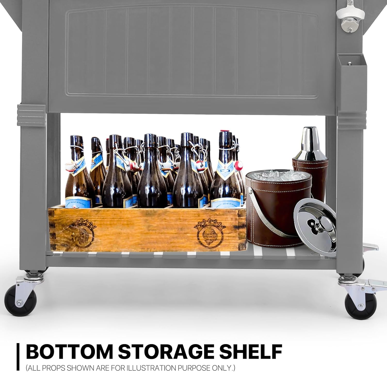 MADOG Classical Cooler with Wheels and Handle Outdoor Coolers for Patio and Deck Entertaining Rolling Cooler Large Cooler with Wheels Ice Cooler