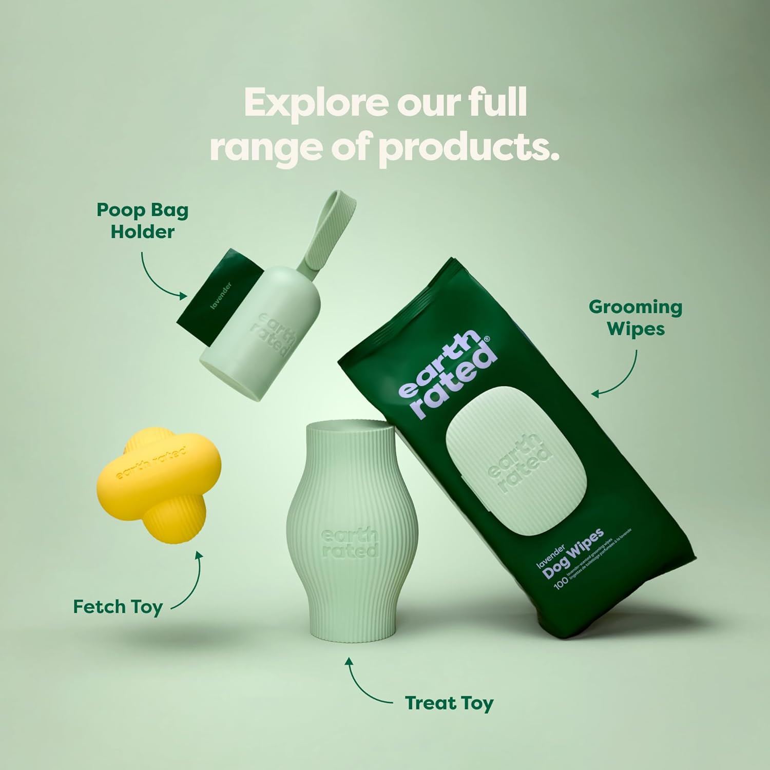 Earth Rated Pelota para perros, juguete interactivo para razas pequeñas, medianas y grandes, viene en varios tamaños, fabricada con goma natural,