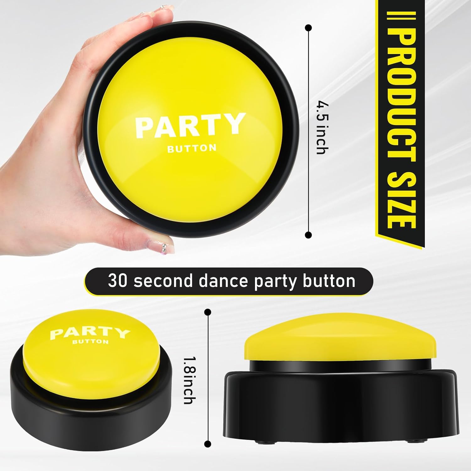 Copkim 2 botones de música para fiesta de baile de los años 30 para el aula, 30 botones de sonido divertidos para juguetes de oficina, regalos