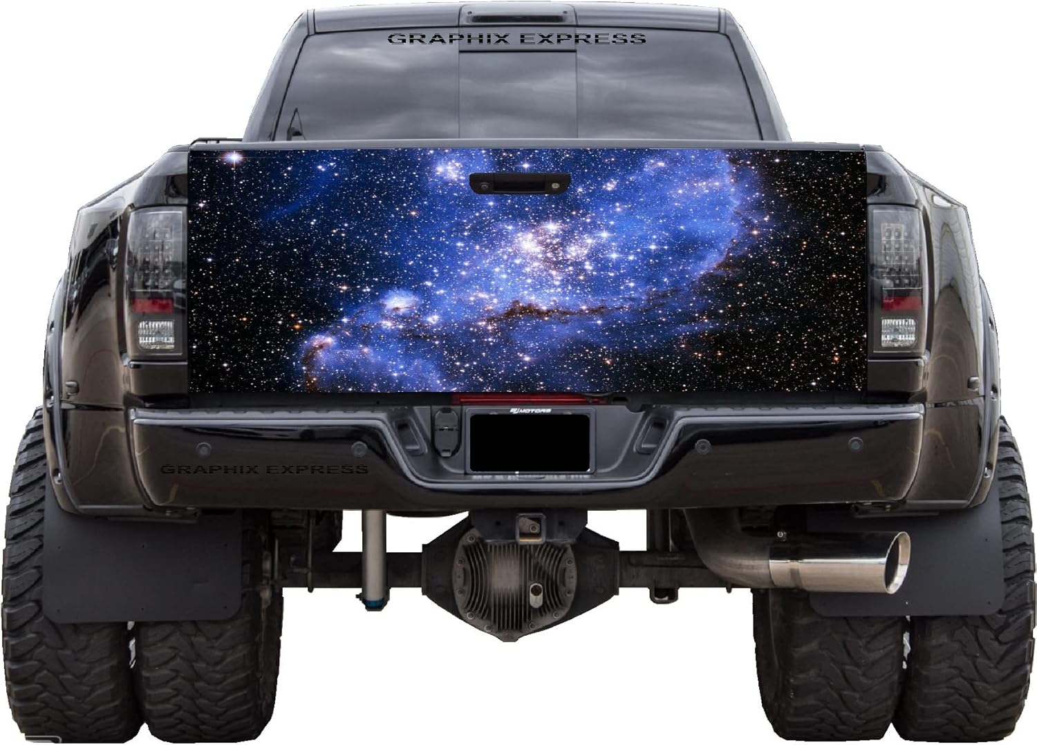 GRAPHIX EXPRESS Calcomanías para puerta trasera de camioneta (T307 Galaxy), calcomanías para puerta trasera para camionetas, calcomanías gráficas