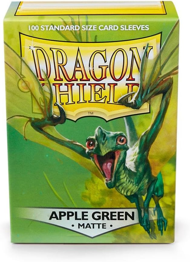 Paquete de 5 fundas para tarjetas Dragon Shield de tamaño estándar verde manzana mate, paquete de 100 unidades