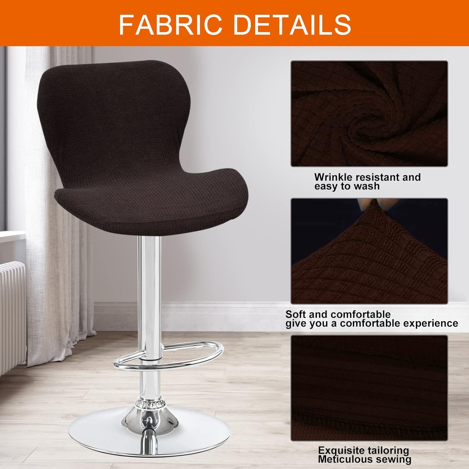 Juego de 1246 fundas giratorias curvadas de barcocina, fundas elásticas para taburete de bar, funda para taburete de bar, funda para silla de bar,
