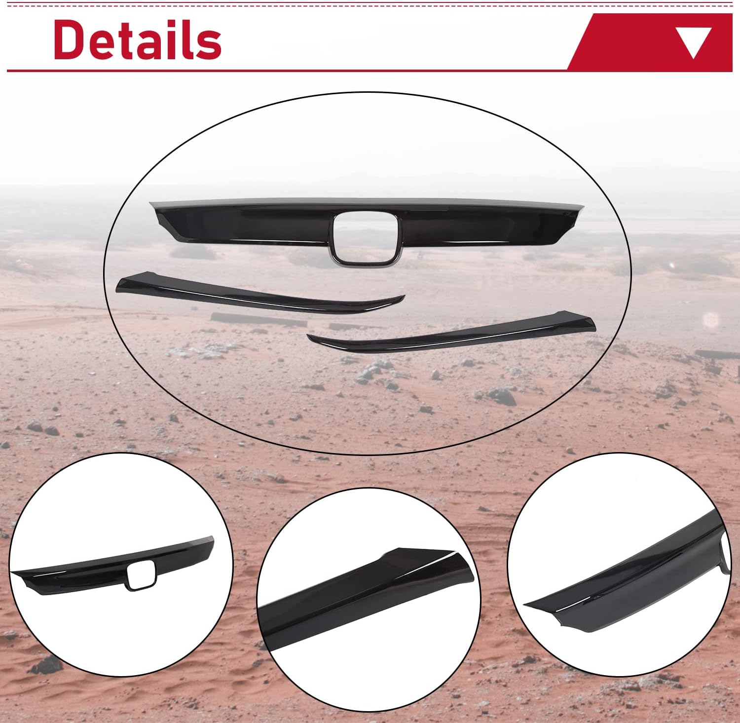 HECASA Cubierta de rejilla delantera compatible con Honda 10th Accord Sedan 4DR 2018 2019 2020 con moldura de párpado, parachoques de labios, negro