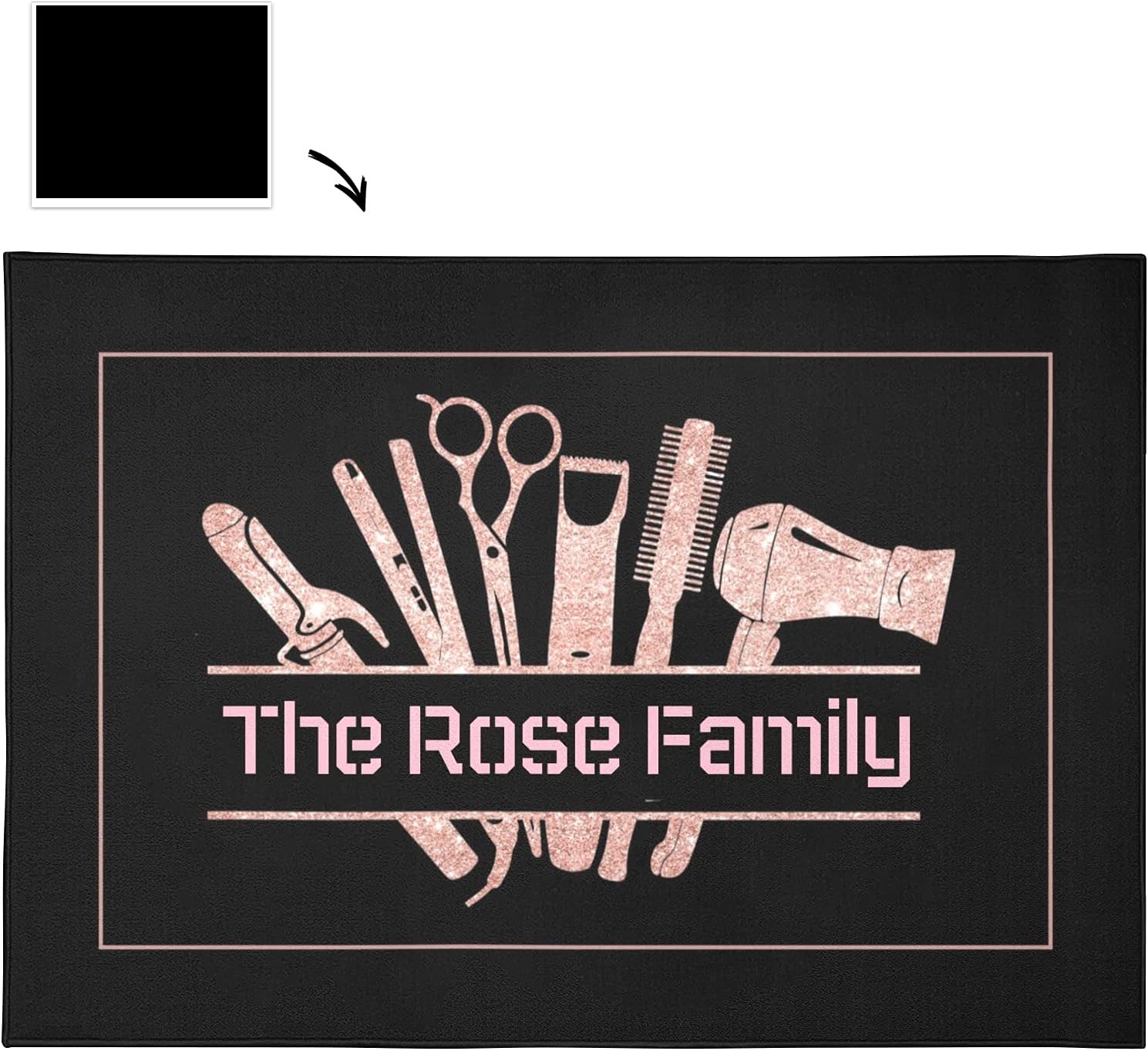 Alfombra personalizada con purpurina rosa para sala de estar, yoga, dormitorio, sala de juegos, camping, 4 x 5.2 pies