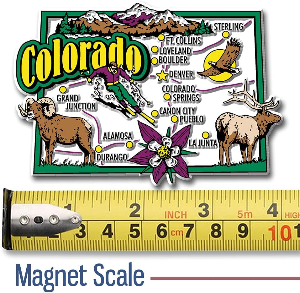 Juego de imanes de estado de seis piezas de Colorado por Classic Magnets, incluye 6 diseños únicos, recuerdos coleccionables fabricados en los