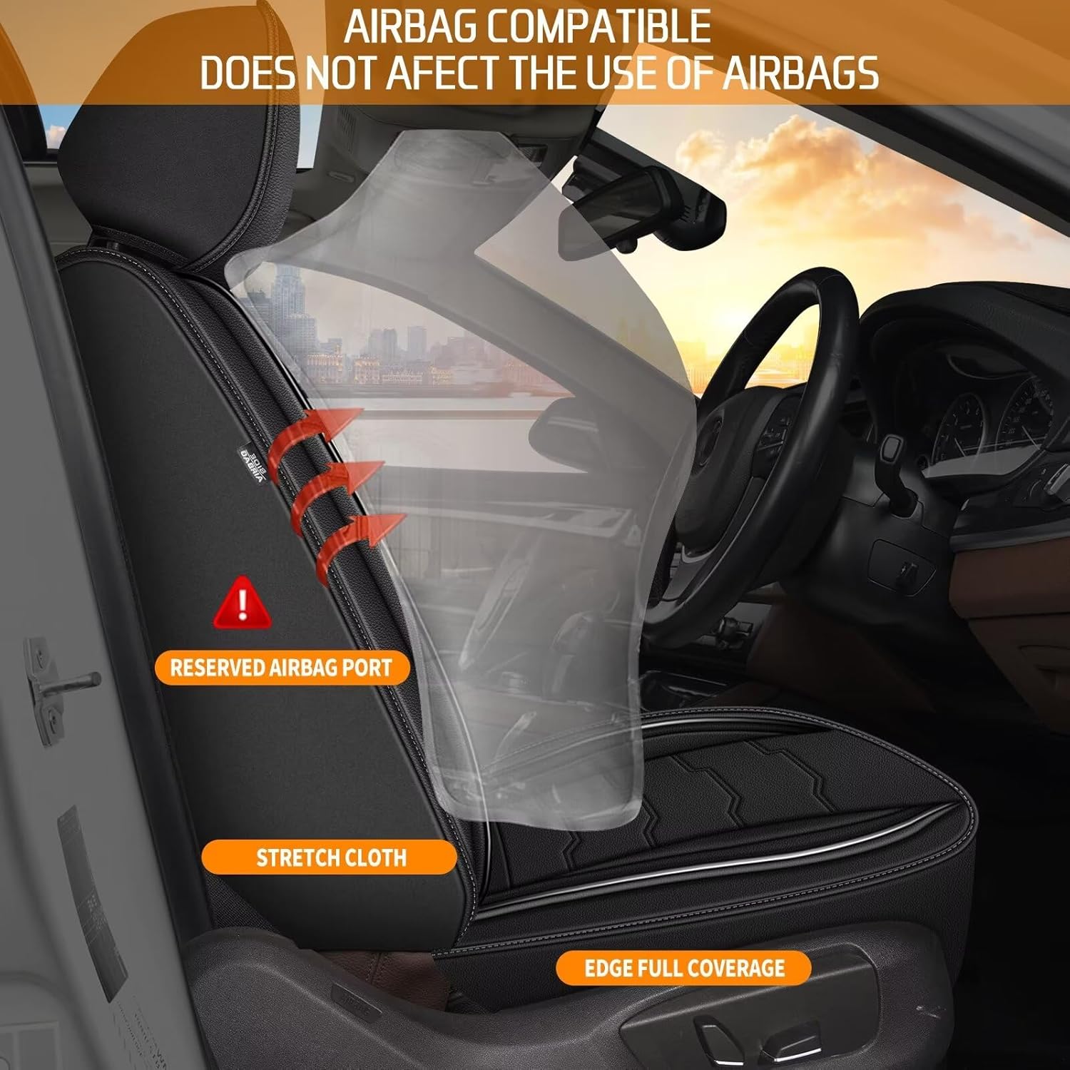 2 fundas de asiento delantero para Volvo XC40 2019-2024 de piel sintética para XC40, fundas de asiento de automóvil, impermeables, protectores