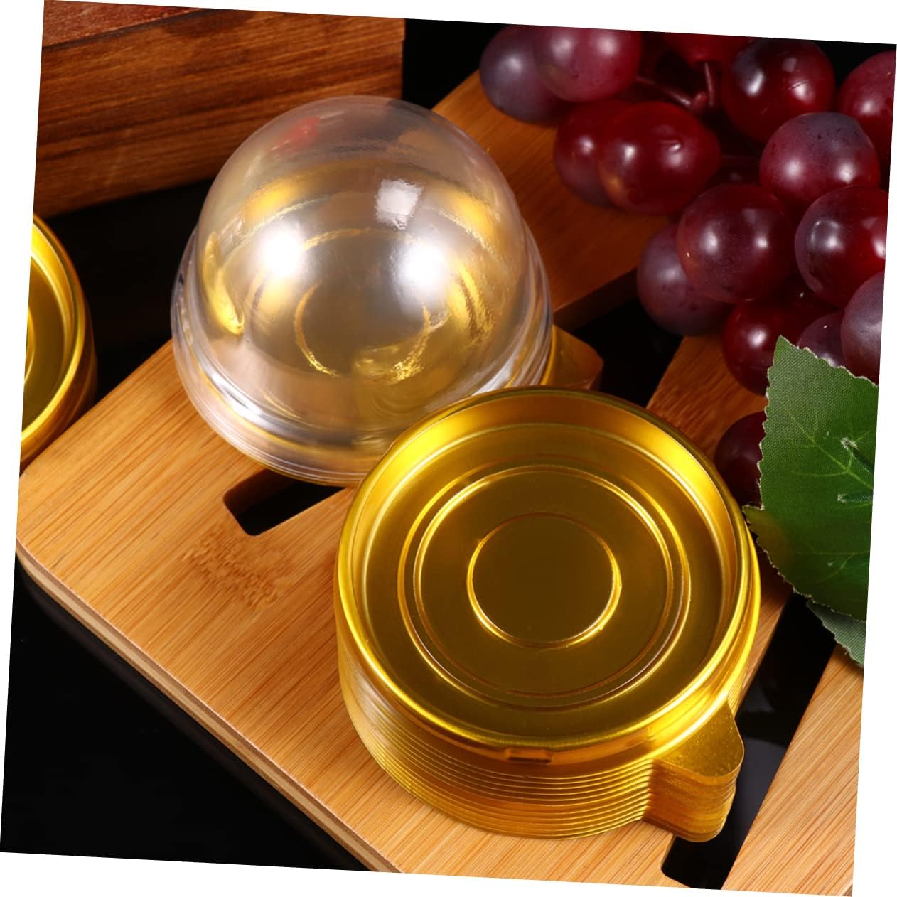 NOLITOY 300 Uds Regalos de Yema Dorada Soportes Pulgadas Bandeja para Hornear Postres Postres Cm Cuakes Transparente Huevo Transparente Boda