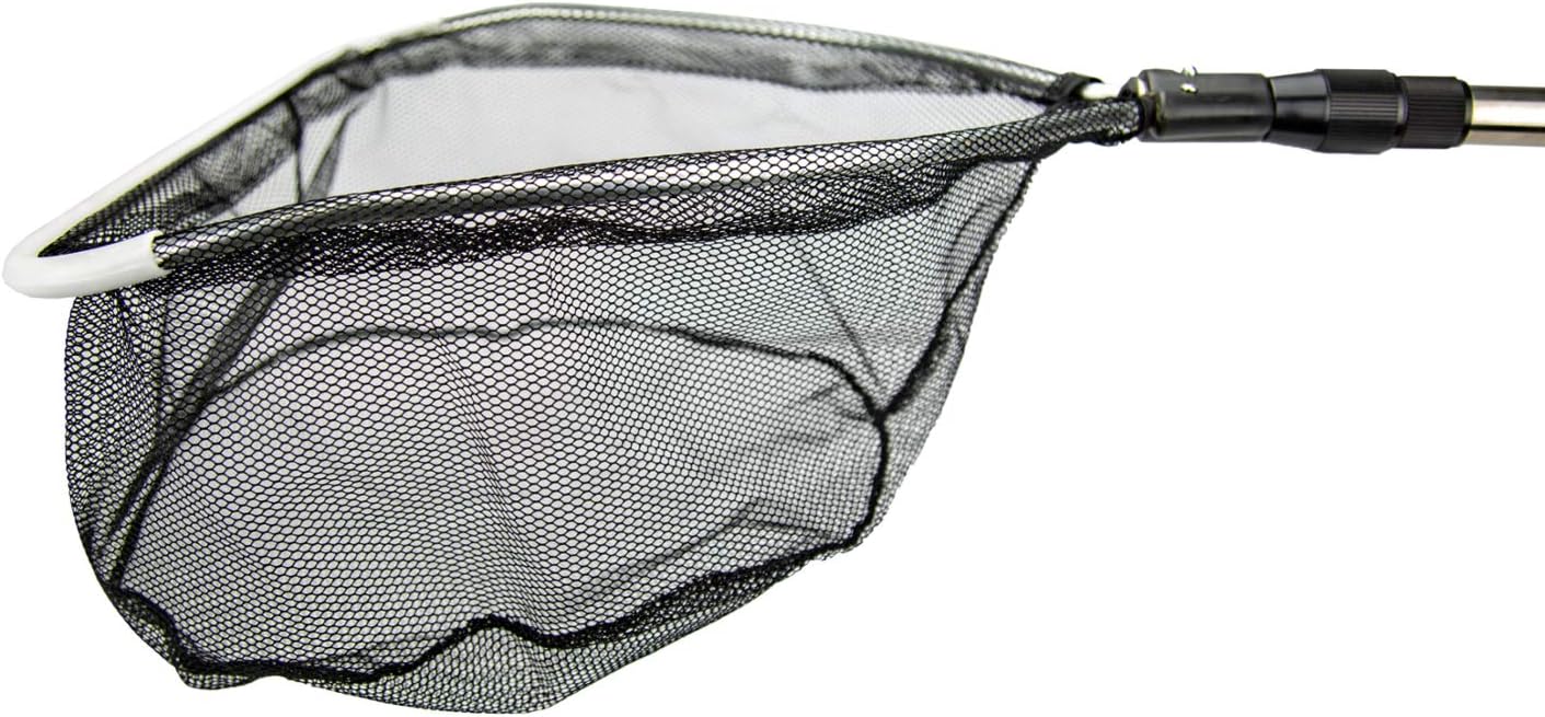 Aquascape Red de pesca de estanque de alta resistencia con mango extensible, malla fina, herramienta multiusos de eliminación de Koi y peces y