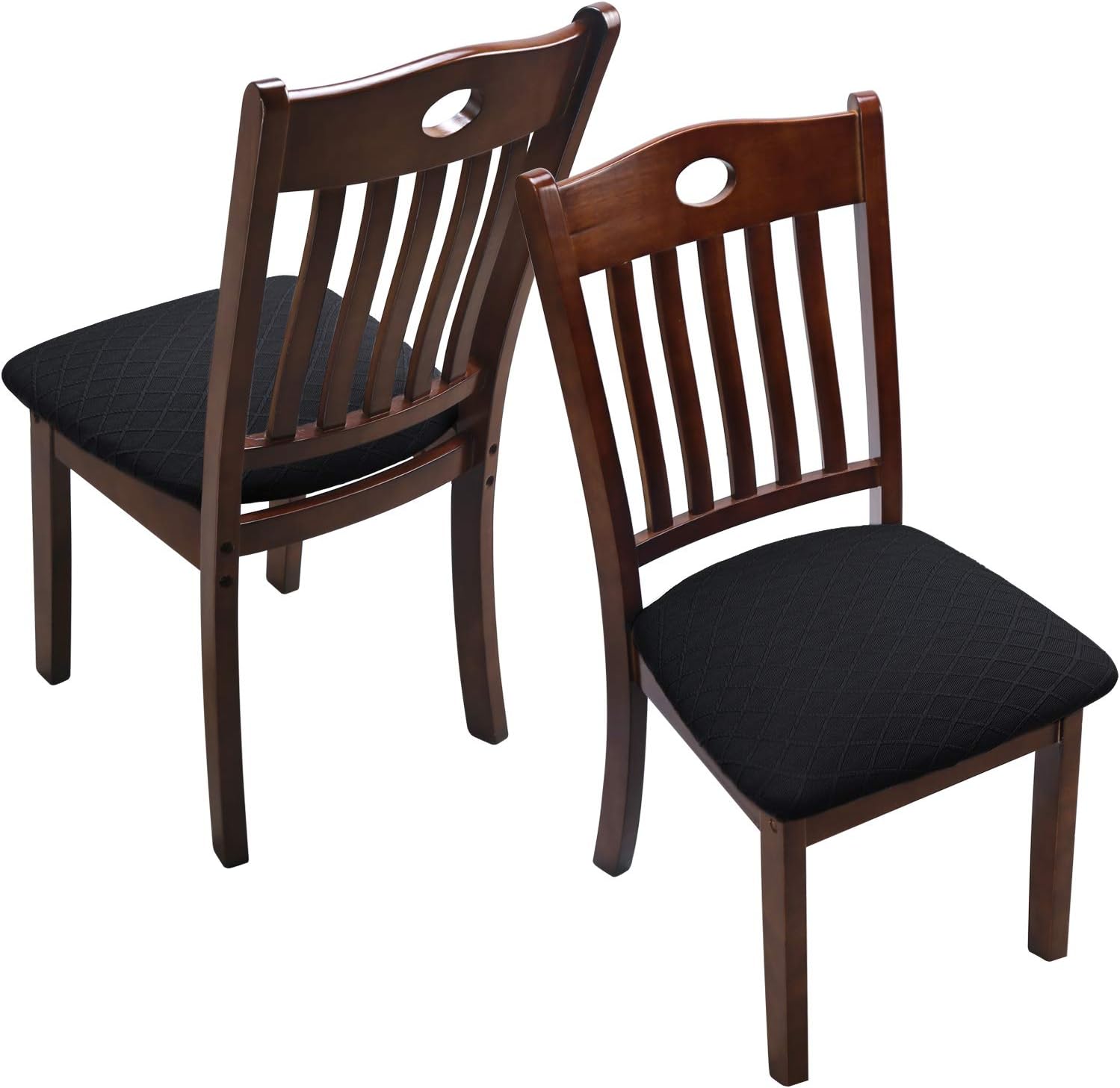 Fuloon – Paquete de 2 a 4 fundas de asiento de silla jacquard elásticas, extraíbles, lavables, anti-polvo, para sillas de comedor, cojín de asiento.