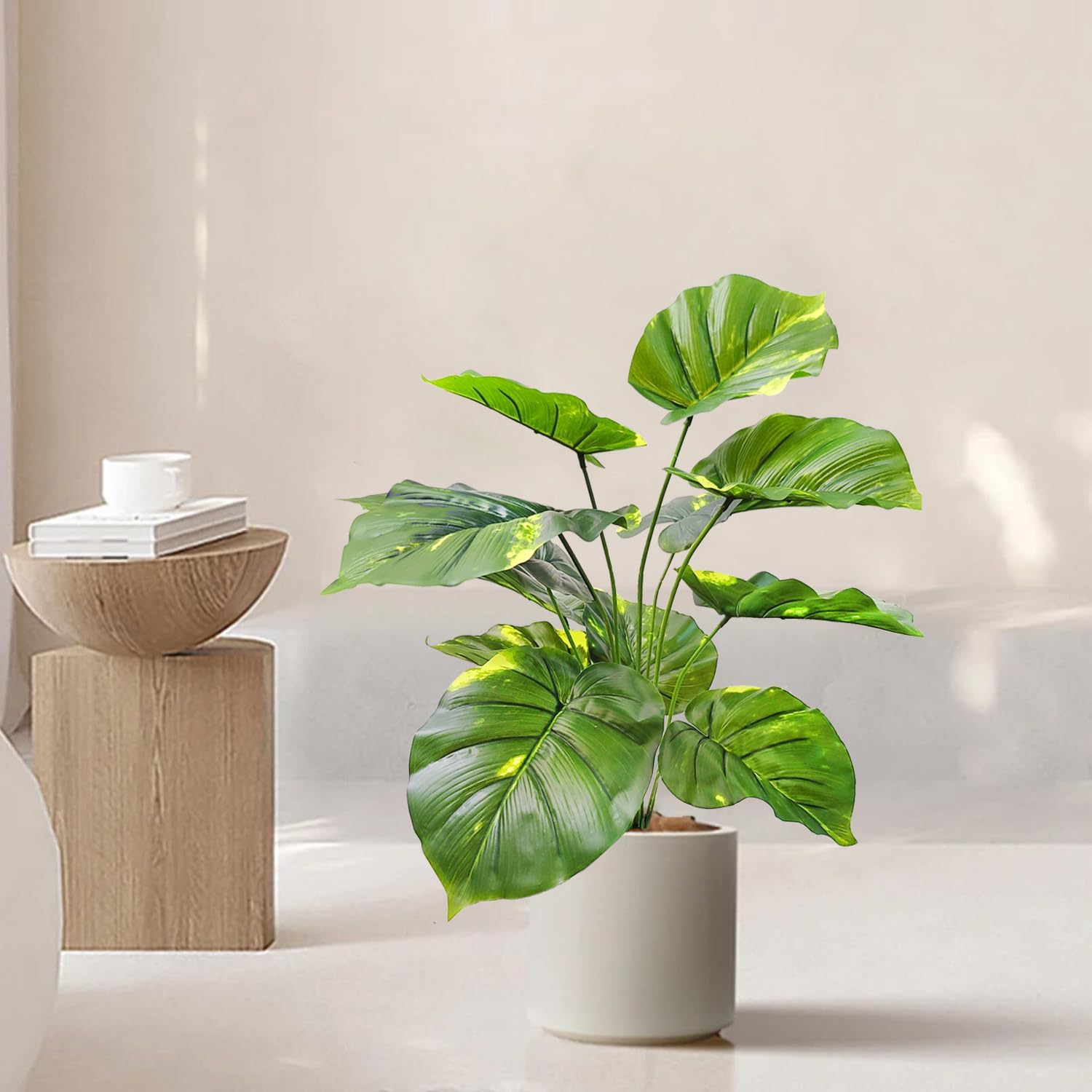 Árbol de Aureum Epipremnum artificial de 23 pulgadas de alto, árbol de imitación Reak Touch para decoración de interiores en el hogar, oficina,