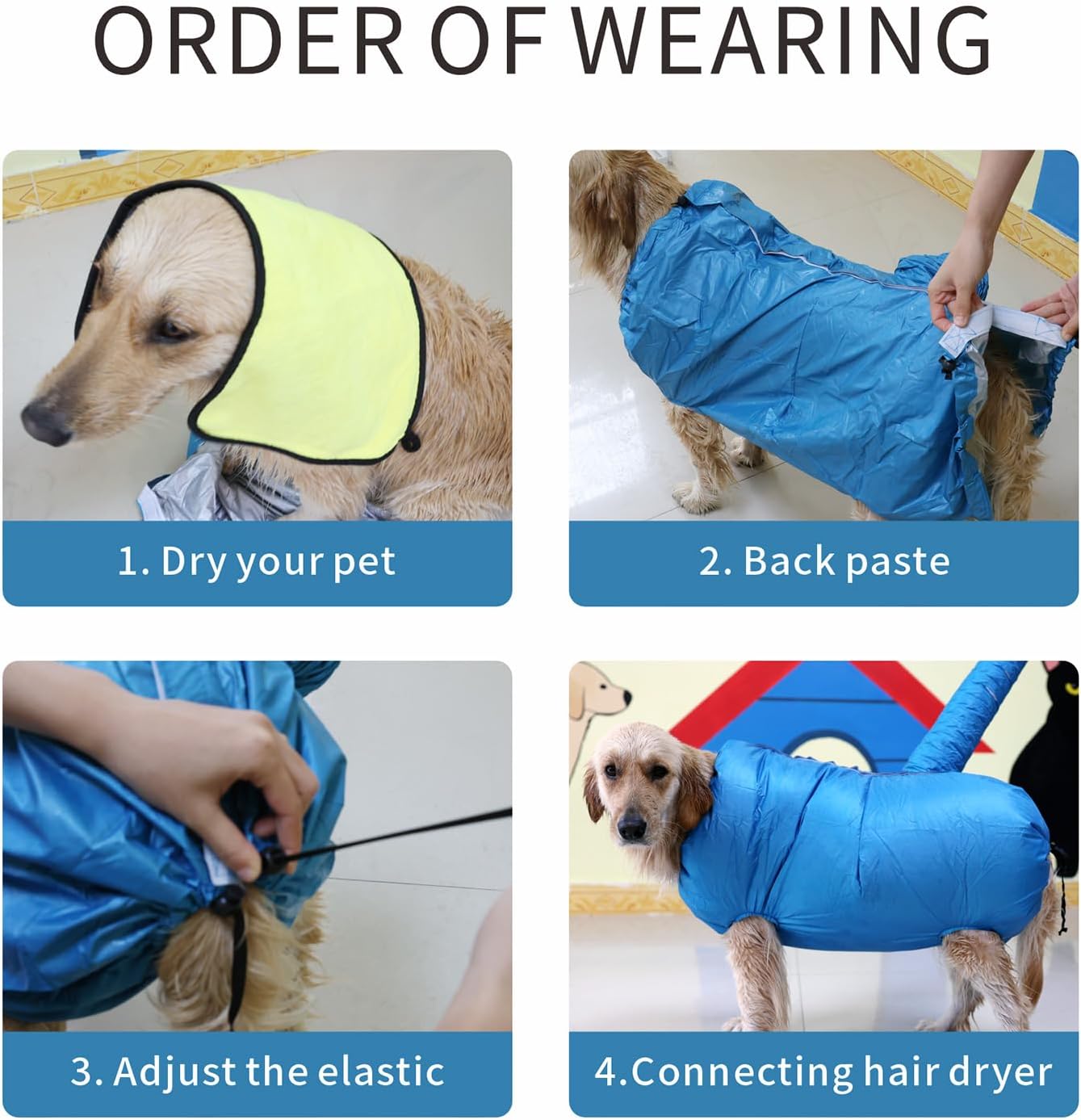 Mascota perro, gato, cachorro, conejo, gatito, husky Goldendoodle, caja de secado rápido para el baño, bata para máquina, bolsa de jaula, secadora