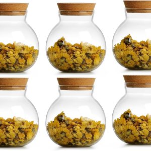 Tarro de vidrio esférico con tapa de corcho hermético, tarro de caramelo de 17 onzas, tarro de vidrio de cocina, para conservar y almacenar café, Tarro de vidrio esférico con tapa de corcho hermético, tarro de caramelo de 17 onzas, tarro de vidrio de cocina, para conservar y almacenar café,