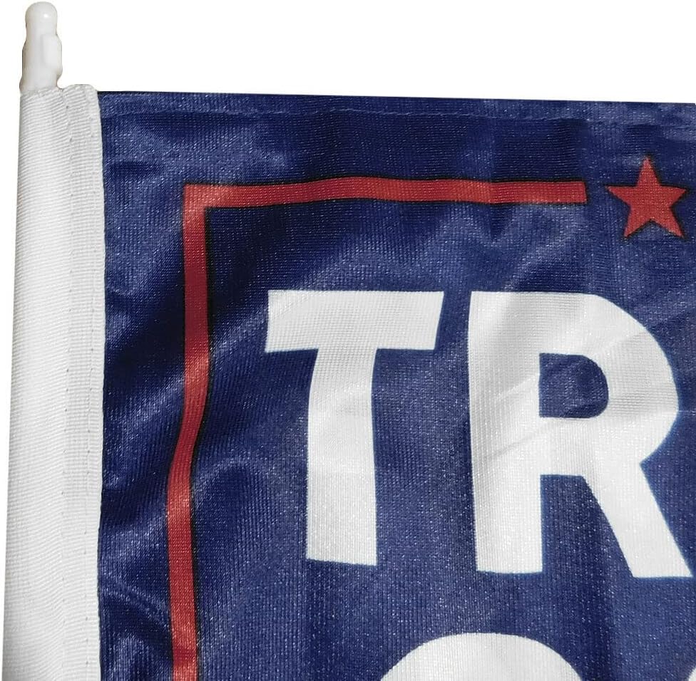 Premium 12 Pack Trump 2024 12″x18″ Double Sided Rough Tex Knit Nylon Car Flag