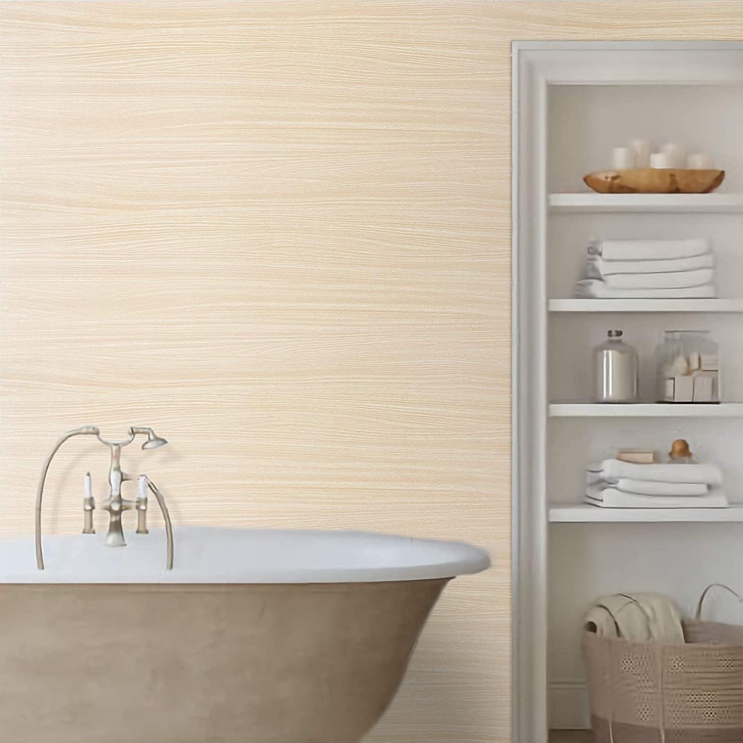 Papel de contacto de grano de madera de arce para despegar y pegar, 17.7 x 590 pulgadas, extraíble, autoadhesivo, decorativo, papel tapiz de madera,