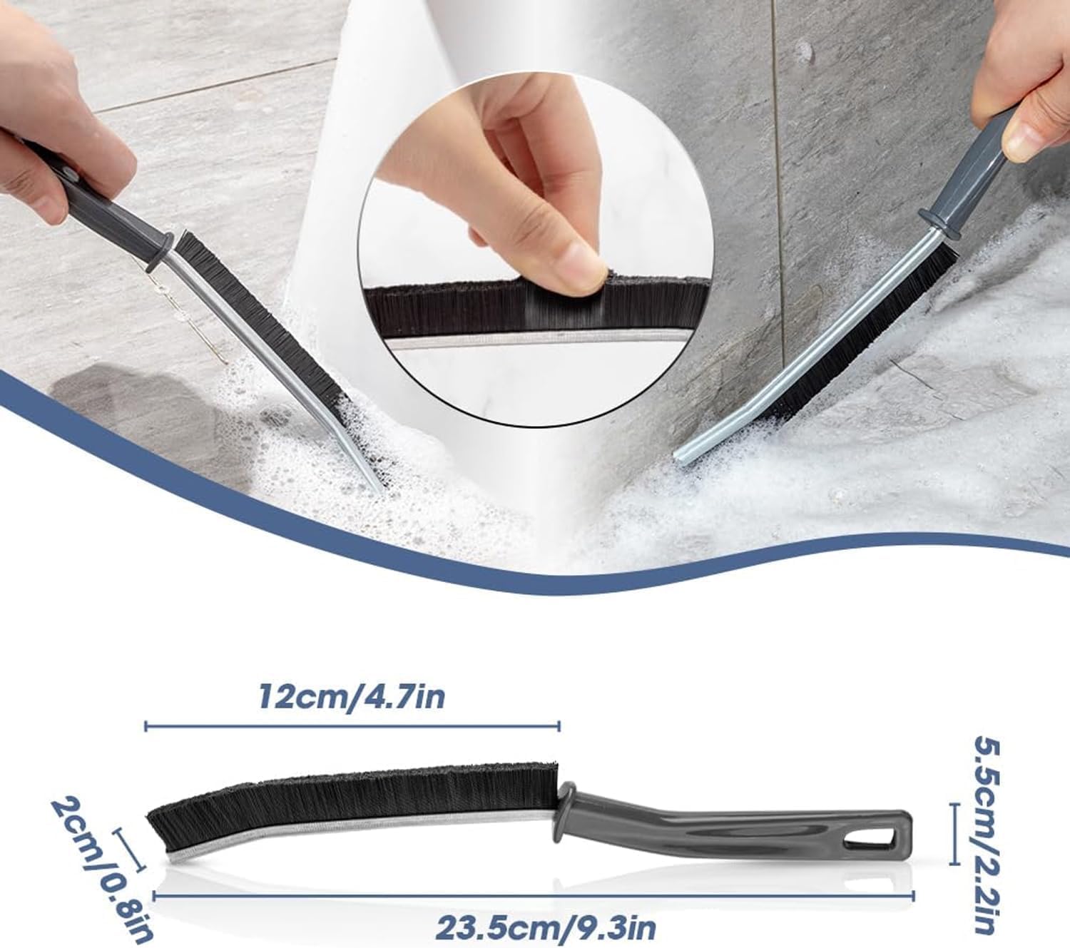 Cepillo de limpieza de hendiduras 2023, herramienta multifuncional de limpieza de huecos, cepillo de baño para huecos, cepillo limpiador de lechada,