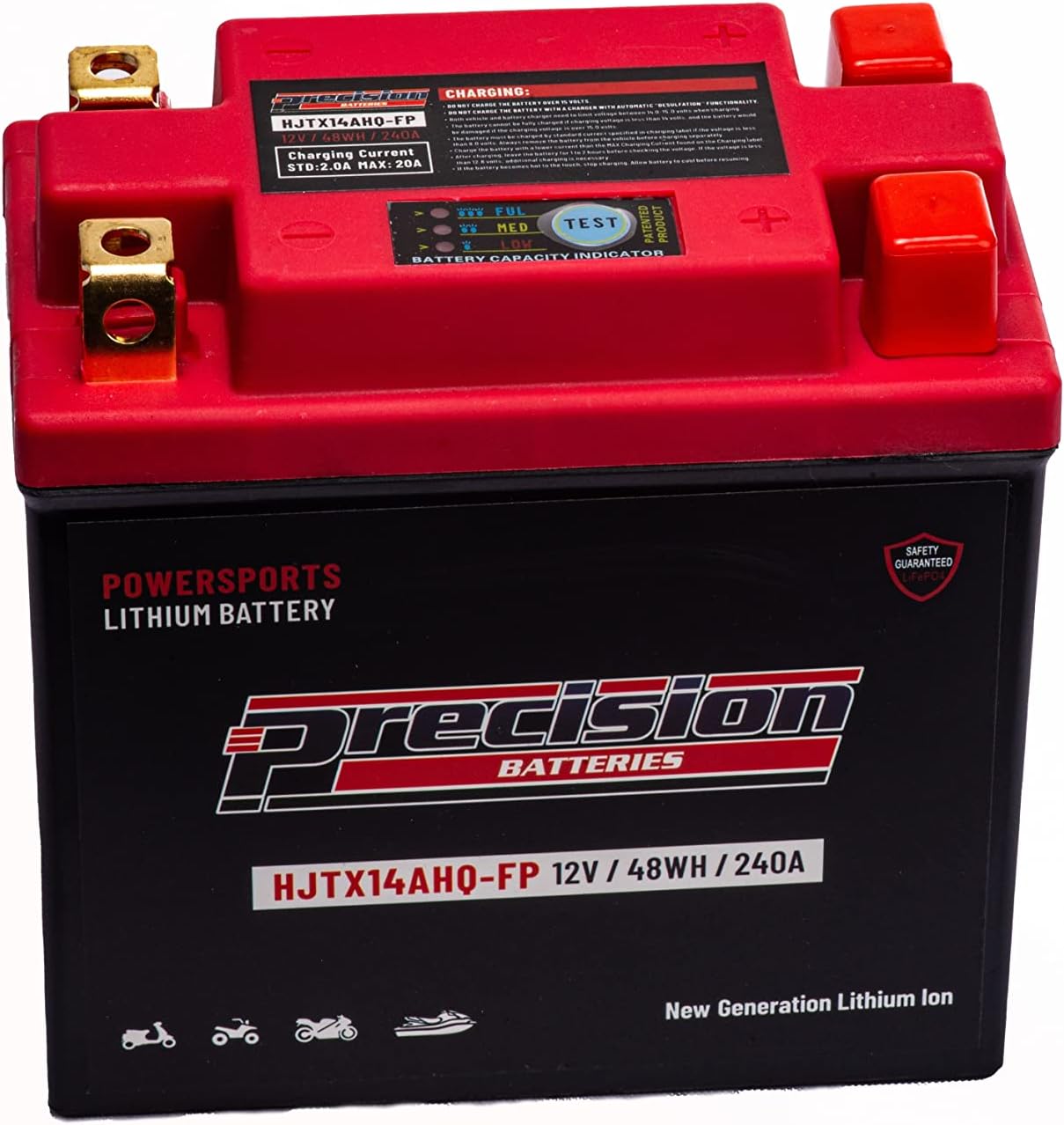 Precision HJTX14AHQ-FP – Batería de iones de litio de repuesto para Polaris 570CC Sportsman 2014-2016, 12 voltios 48 WH 240 CCA
