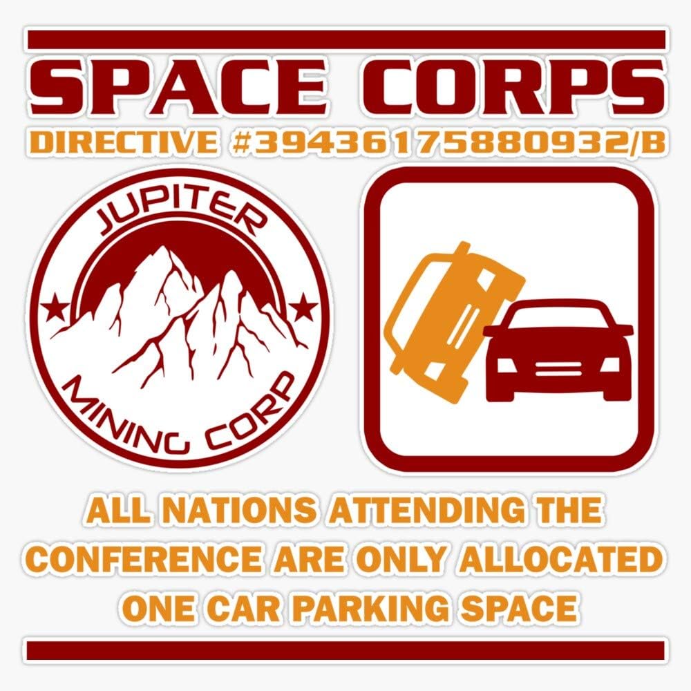 Jmc Space Corps Directive 39436175880932B Parking Space Waterproof Vinyl Window Bumper Sticker Decal 5″