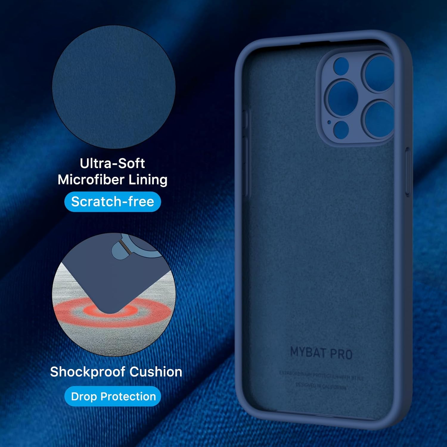 MYBAT PRO SleekFit Series – Funda para iPhone 15 Pro con soporte compatible con MagSafe, funda magnética de silicona líquida suave, forro de