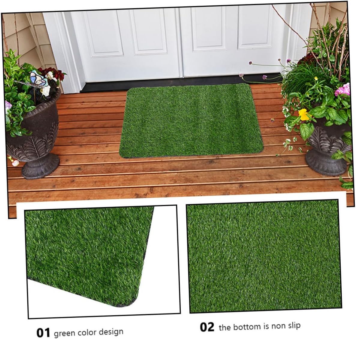 GANAZONO Alfombra de césped para perro, alfombra de pasto para entrada, césped artificial para perros, césped artificial, césped artificial, césped