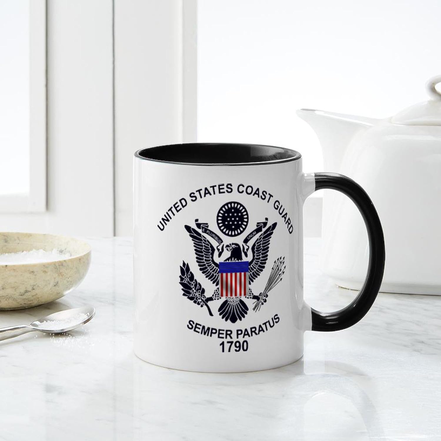 CafePress Uscg_Flg_D1 – Taza de café de cerámica, taza de té, 11 onzas
