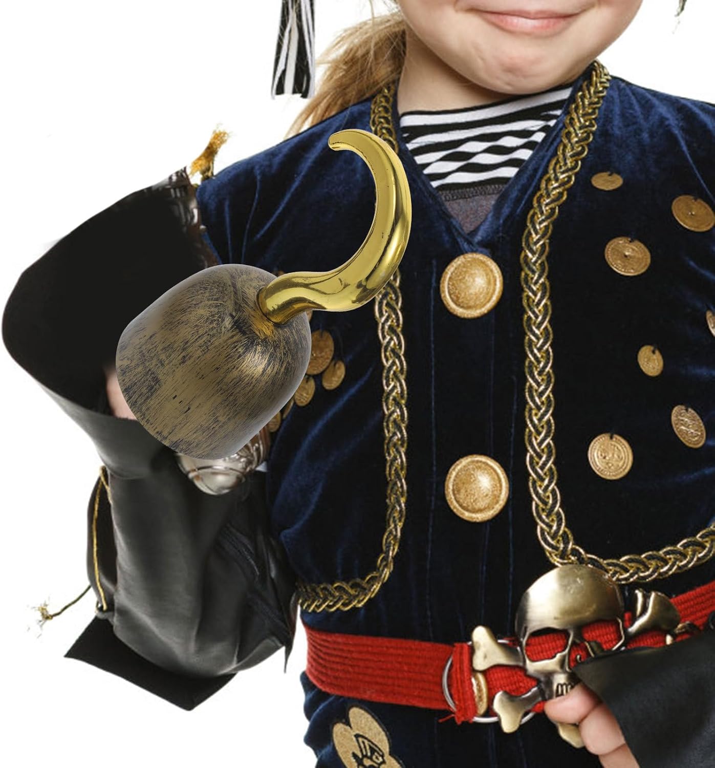 Yardwe Disfraces de gancho de pirata dorado para maquillaje, disfraces de Halloween, accesorios de fiesta de piratas, ganchos de disfraz de piratas,