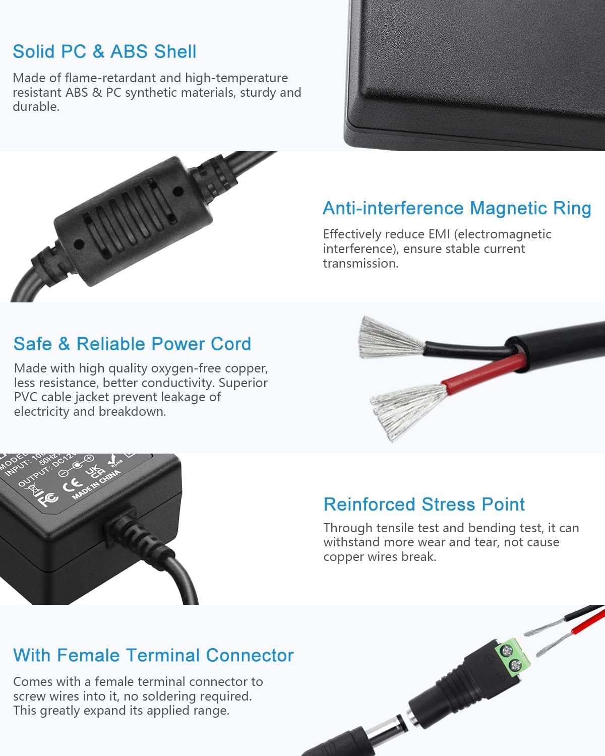 ALITOVE Fuente de alimentación de 12 V CC 12 voltios 3A 36 W adaptador de corriente 100  240 V CA a CC 12 V convertidor 3Amp 2.5A 2A ACDC adaptador