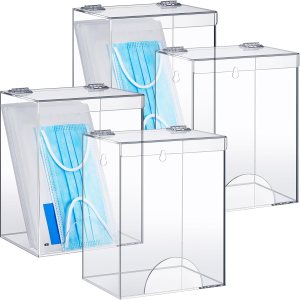 Kathfly 4 unidades de dispensador de acrílico para redecilla, bolsas de Emesis, soporte de acrílico transparente para montaje en pared para redes y Kathfly 4 unidades de dispensador de acrílico para redecilla, bolsas de Emesis, soporte de acrílico transparente para montaje en pared para redes y