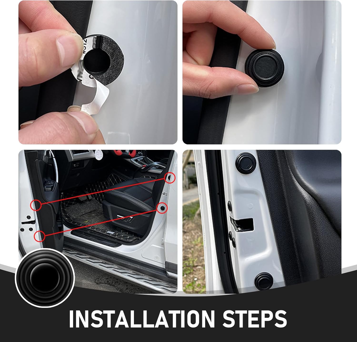 Ajxn 20 amortiguadores para puerta de automóvil, gel de sílice de 1.18 pulgadas, a prueba de golpes, silenciador de amortiguador, junta protectora