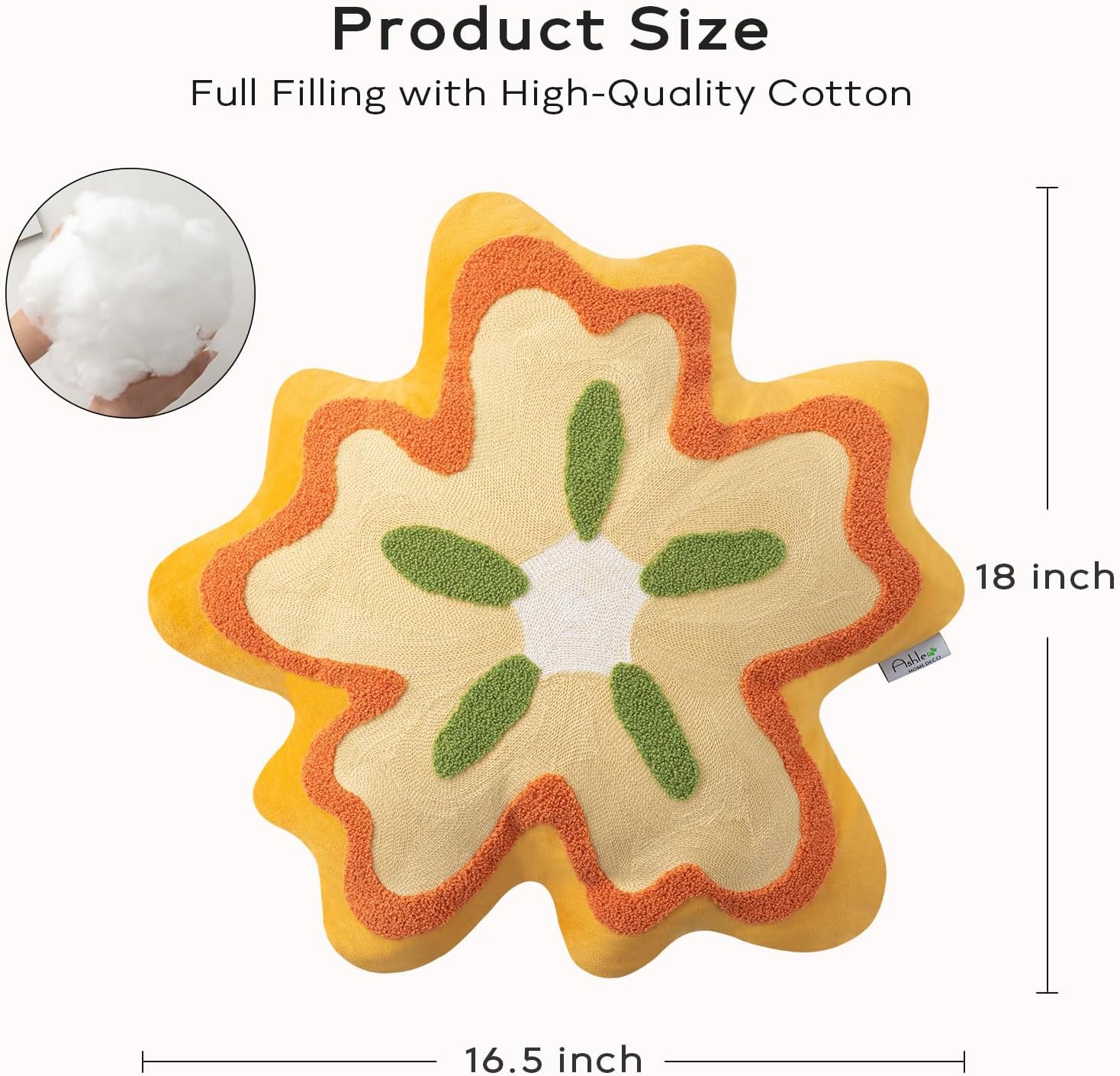 Ashler – Almohada con forma de flor, bonito cojín de flores para sofá, exquisito patrón de flores, almohadas decorativas para sofá, cama, silla,