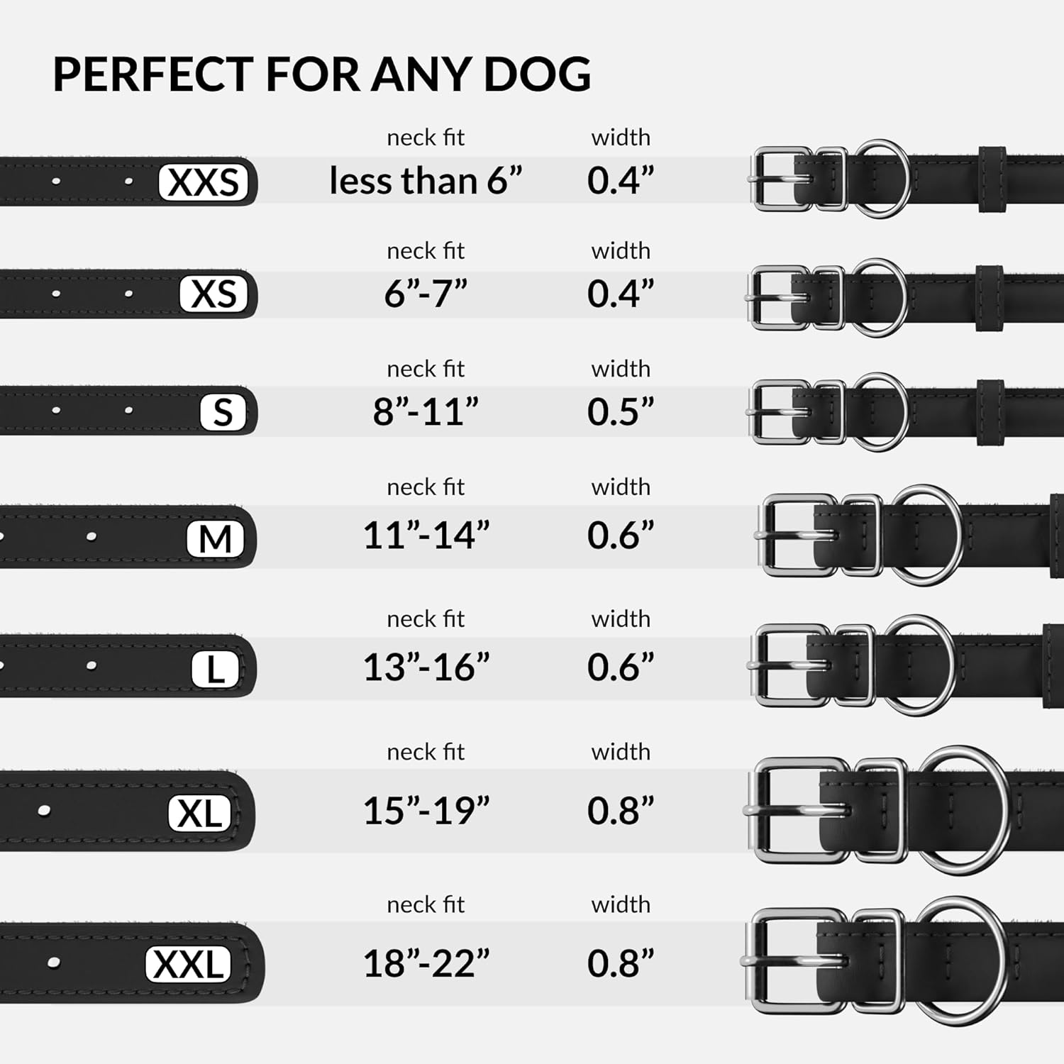 CollarDirect Collar de perro de cuero enrollado, collar redondo acolchado suave para cachorros, collar de cuero genuino hecho a mano, collares para