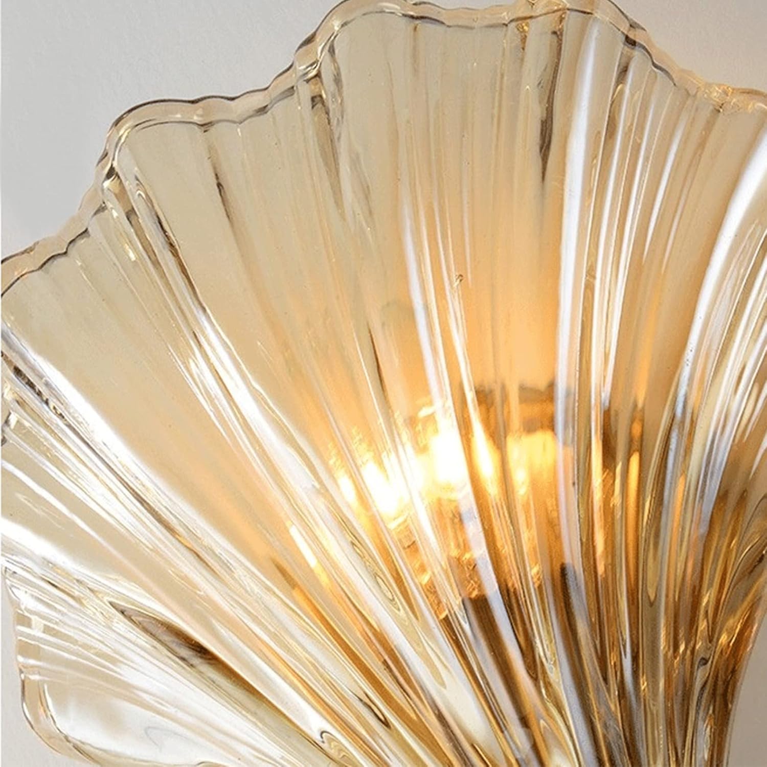 Luces de pared para interiores, aplique de pared en forma de concha, apliques de vidrio en forma de concha, lámpara de pared E14, luces de pared