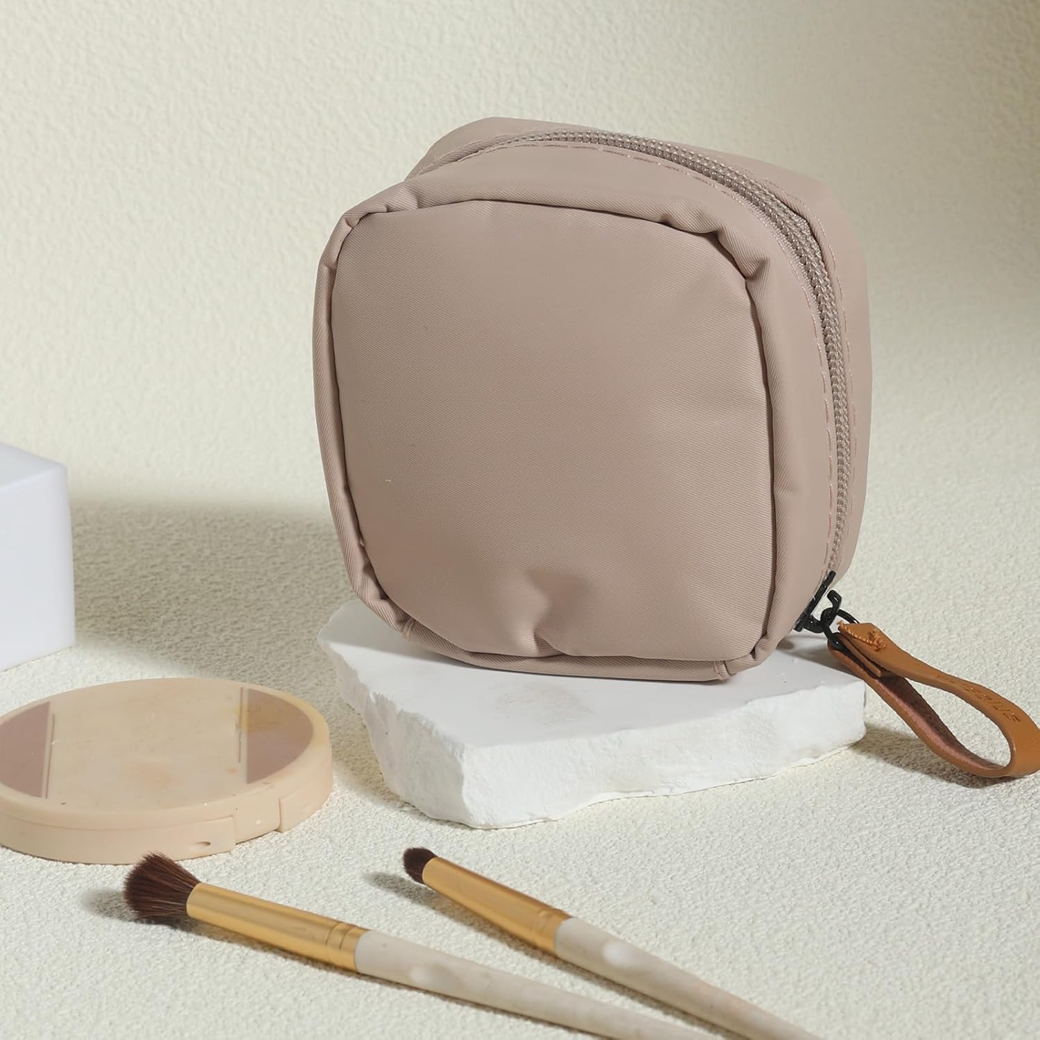 Bolsa de maquillaje bolsa de cosméticos de viaje, bolsa de aseo organizadora, bolsa de accesorios de viaje, Mini Rosa Claro, Todos