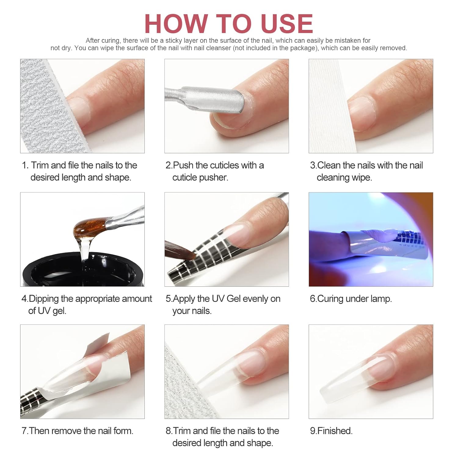 COSCELIA Kit de gel de uñas Builder  3 x 0.2 fl oz gel de extensión de uñas transparente para reparación de uñas y fortalecimiento de gel duro UV
