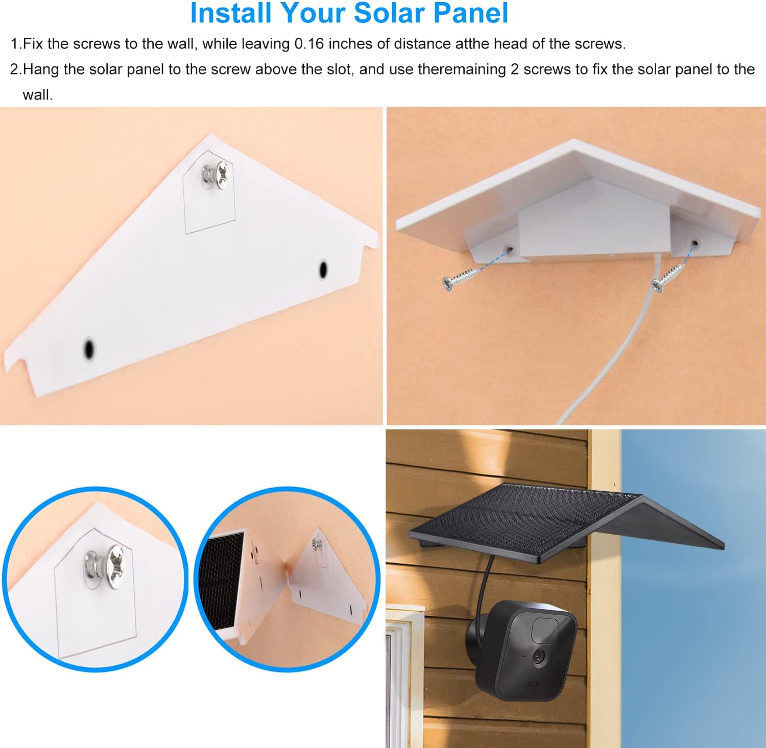 Panel solar compatible con Blink Outdoor, Blink (3 generación) y cámara Blink XT2XT, batería recargable integrada de 5000 mAh para cámara de