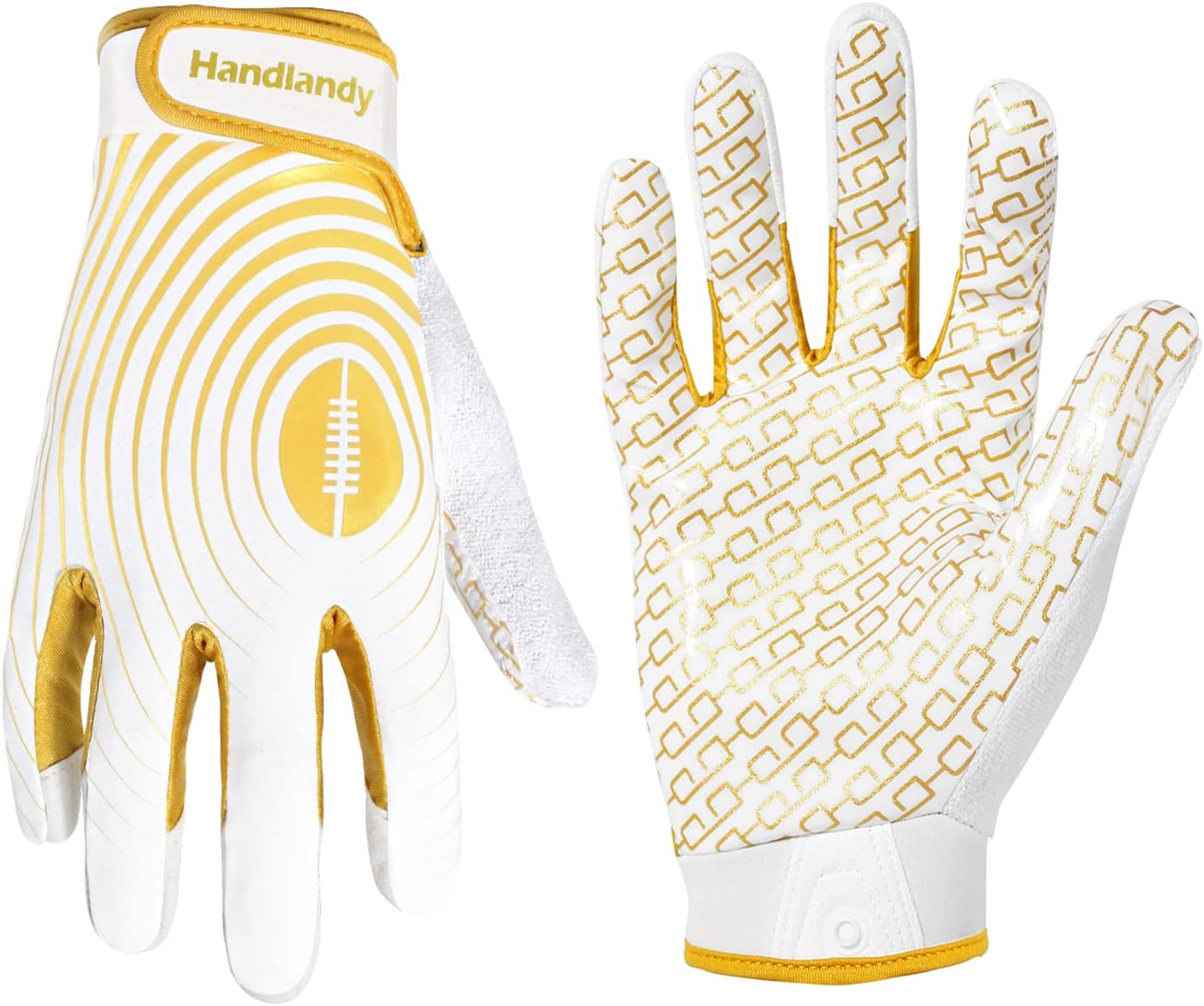 HANDLANDY Guantes de fútbol juvenil, guantes de receptor ancho pegajosos para niños y adultos, guantes de fútbol rosados elásticos
