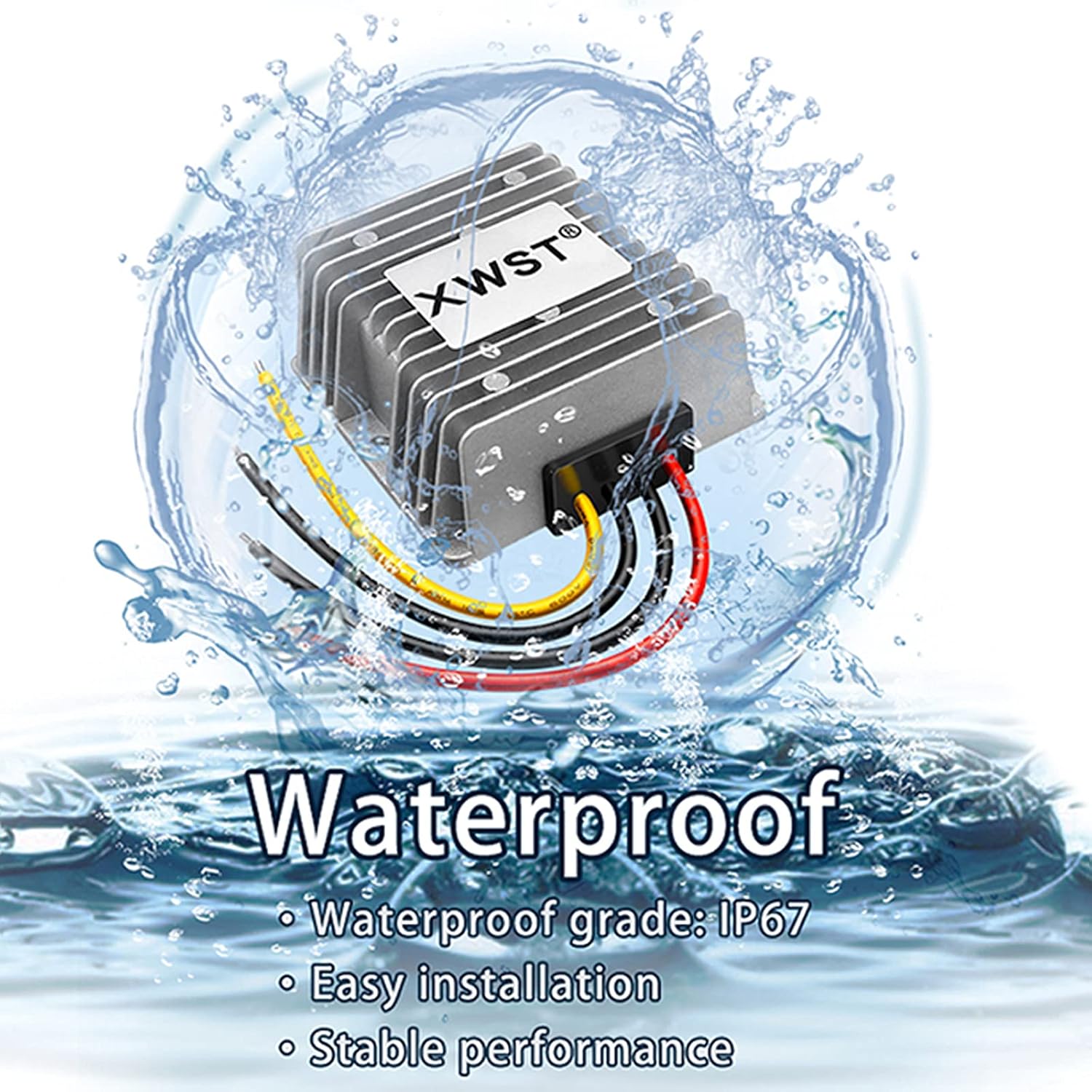XWST – Convertidor de voltaje de convertidor de 12 V CC de 12 V de hasta 48 V, 2.1 A, 100 W, regulador de 48 voltios, impermeable, fuente de