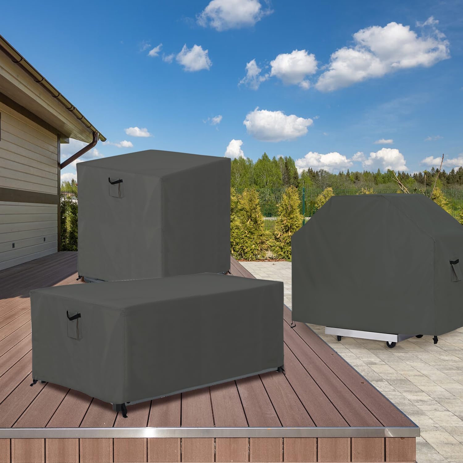 ABCCANOPY Cubierta circular para hoguera, cubierta protectora universal para muebles de exterior, impermeable y a prueba de polvo, cubierta pesada