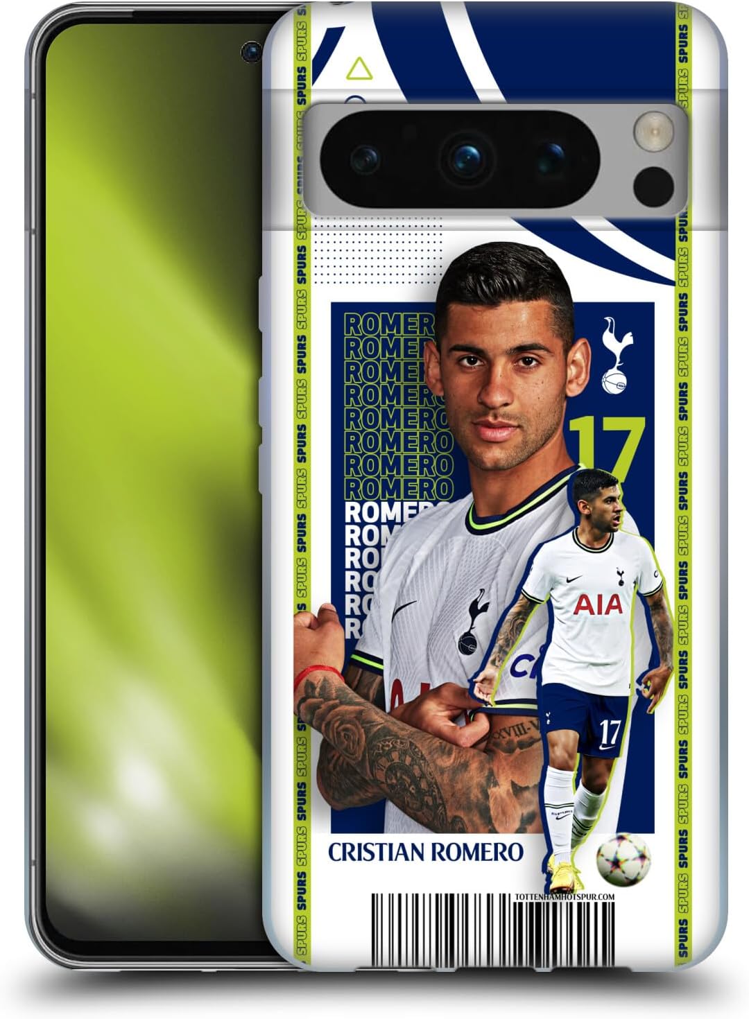 Head Case Designs Officially Licensed Tottenham Hotspur F.C. Cristian Romero 202223 First Team Soft Gel Case Compatible with Google Pixel 8 Pro