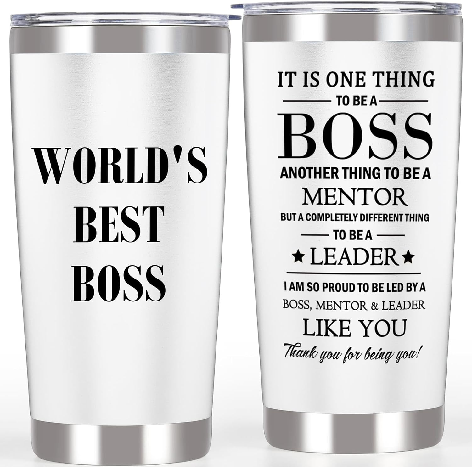 Breezy Valley Regalos para mujeres y hombres, vasos de jefe, regalos de agradecimiento para jefe gerente, los mejores regalos del mundo para jefe