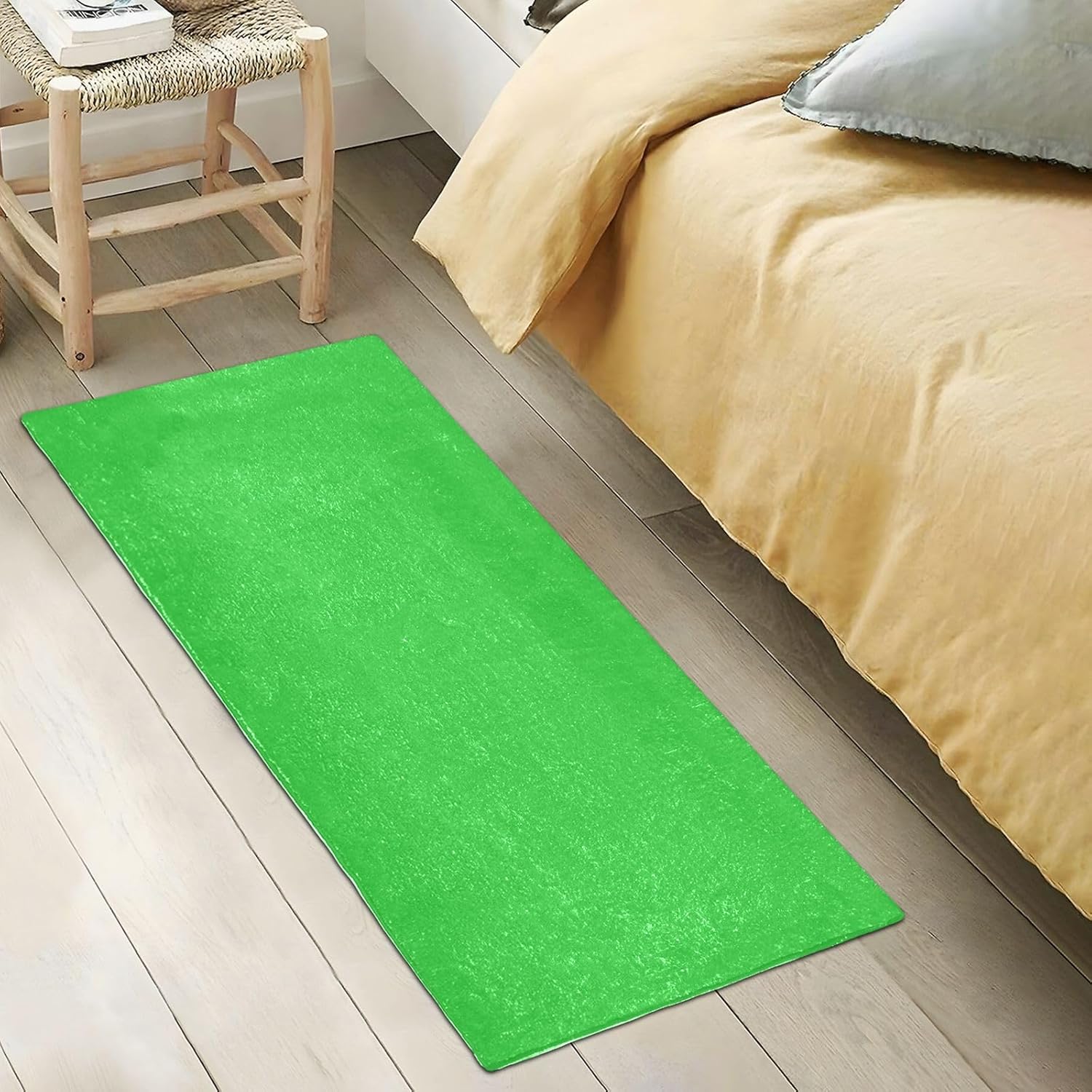 Malachite – Alfombra de baño de felpa absorbente, antideslizante, con parte trasera de goma, lavable, 39 x 20 pulgadas