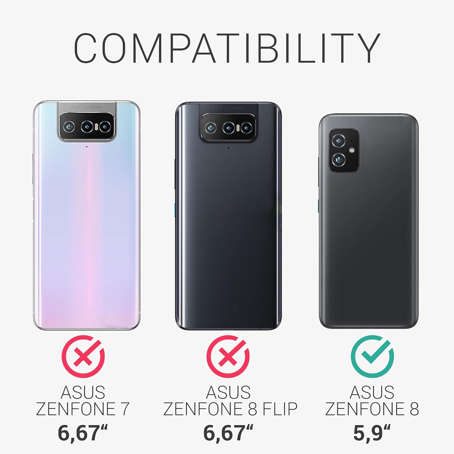 kwmobile Funda compatible con Asus Zenfone 8 – Funda protectora de silicona TPU suave y delgada, color negro mate