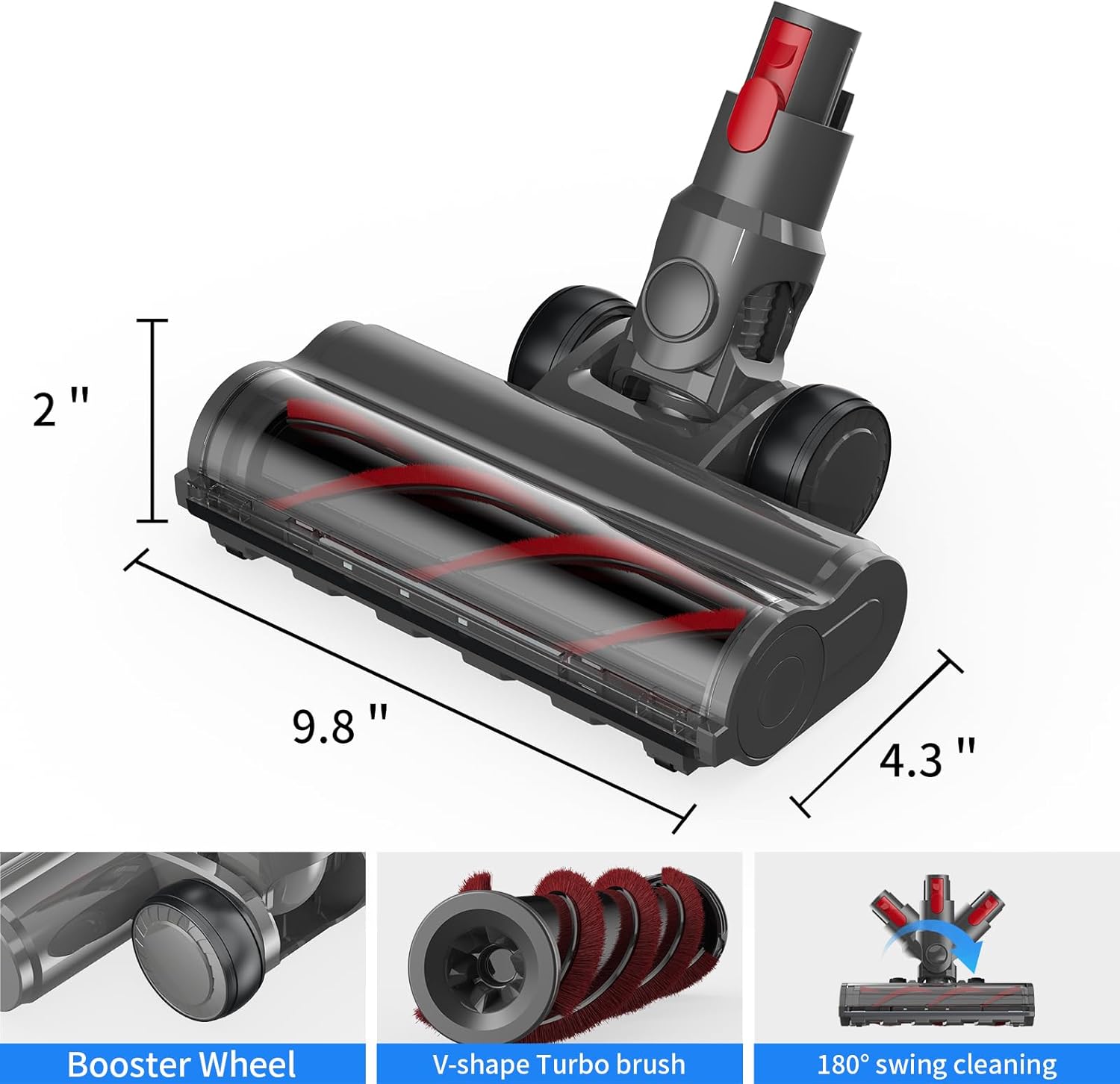 Repuesto de cabezal para Dyson V7 V8 V10 V11 V15 sv10 sv12 sv14 sv15 accesorio, 1s liberación Dyson piezas de repuesto con 4 LED, piezas limpiadoras