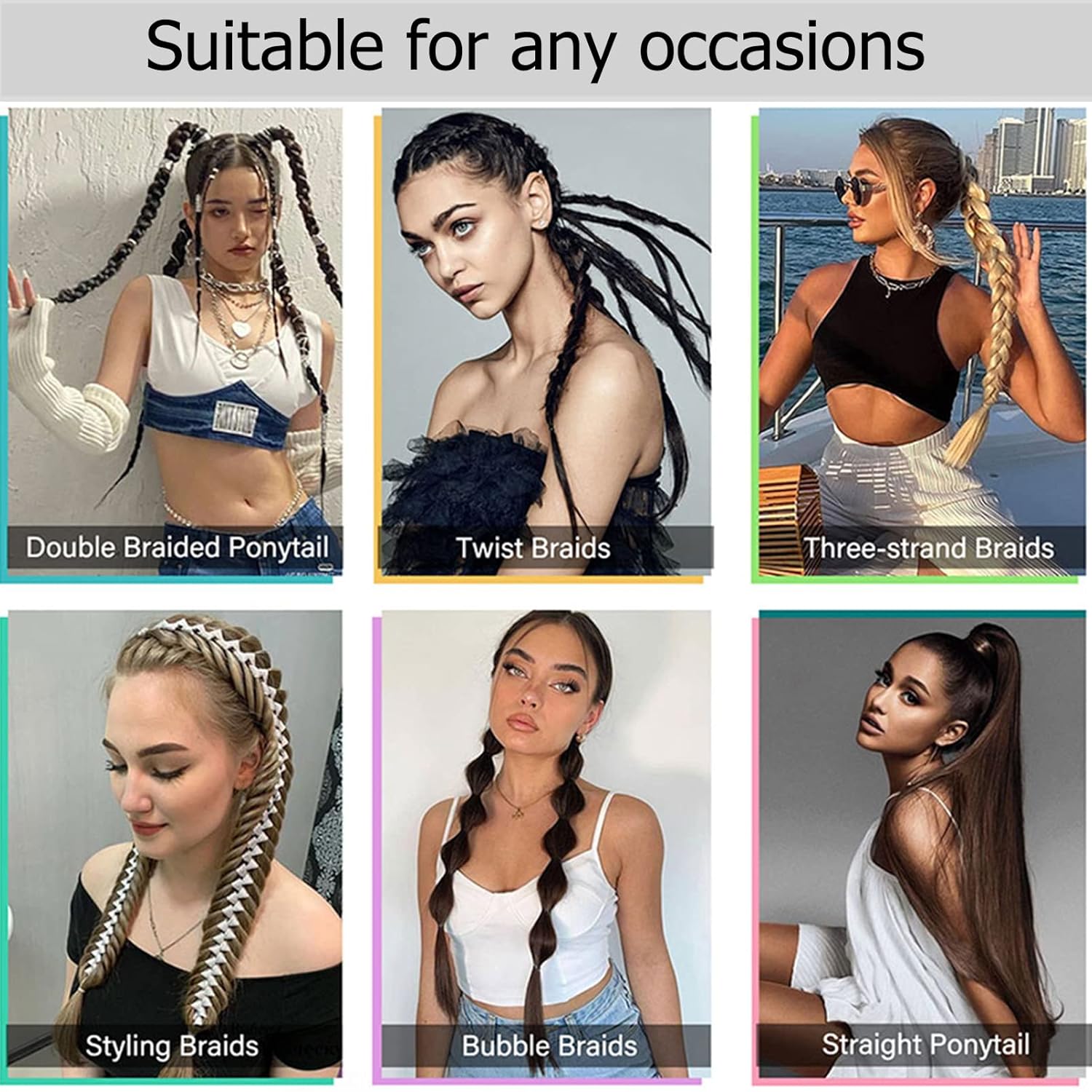 Extensión de cola de caballo, 2 unidades, extensión de cola de caballo larga trenzada con banda elástica para el cabello de 32 pulgadas, extensiones