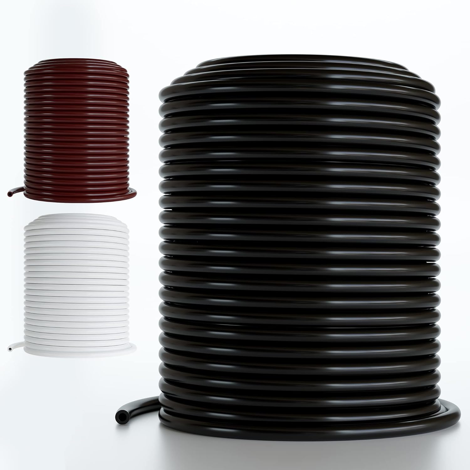 Tubo de riego por goteo de 14, 100 pies, manguera flexible de riego por goteo de plástico PVC para jardinería, nebulización, hidroponía y proyectos