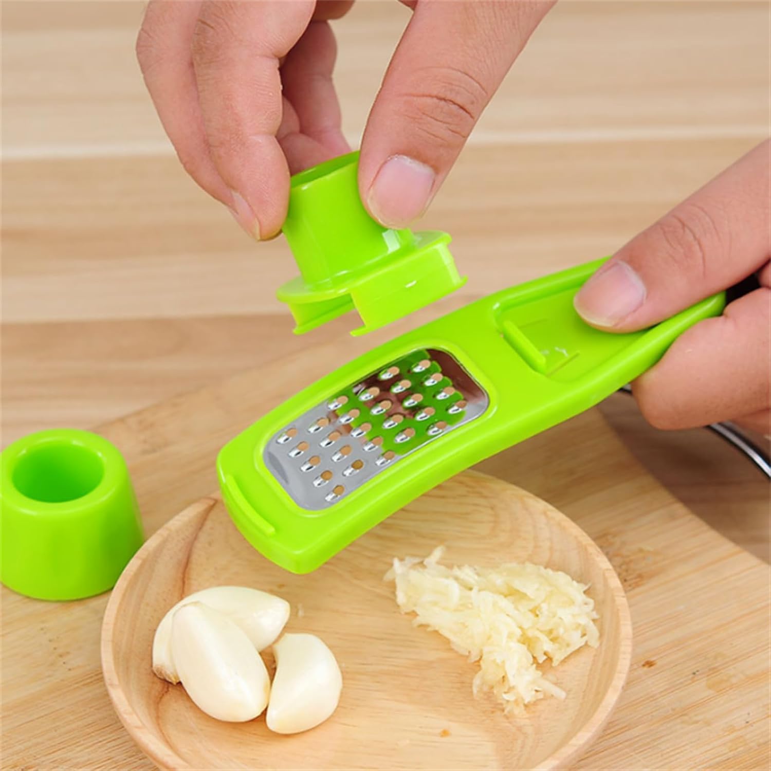 Coptionruise Cortador de verduras, cortador de verduras manual portátil de acero inoxidable, cortador de verduras multiusos, para papas, ajo, queso,